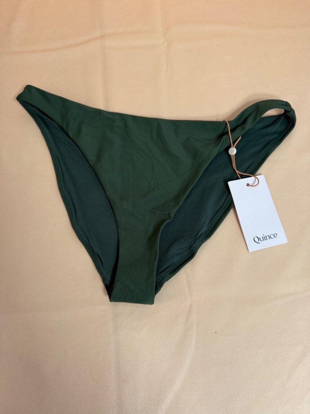Quince Italian Low Rise Bikini Bottom Palm Green New Medium